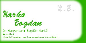 marko bogdan business card